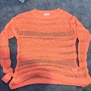 See through coral sweater